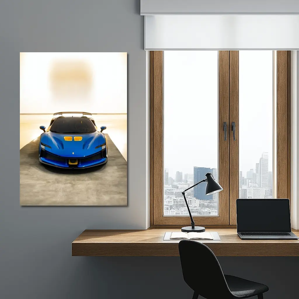 Ferrari SF90 XX Blue Supercar Studio – Wall Art