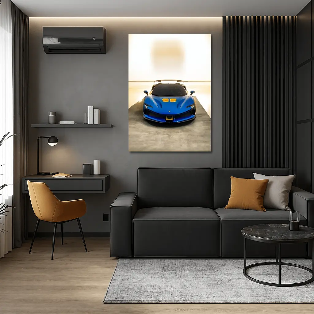 Ferrari SF90 XX Blue Supercar Studio – Wall Art