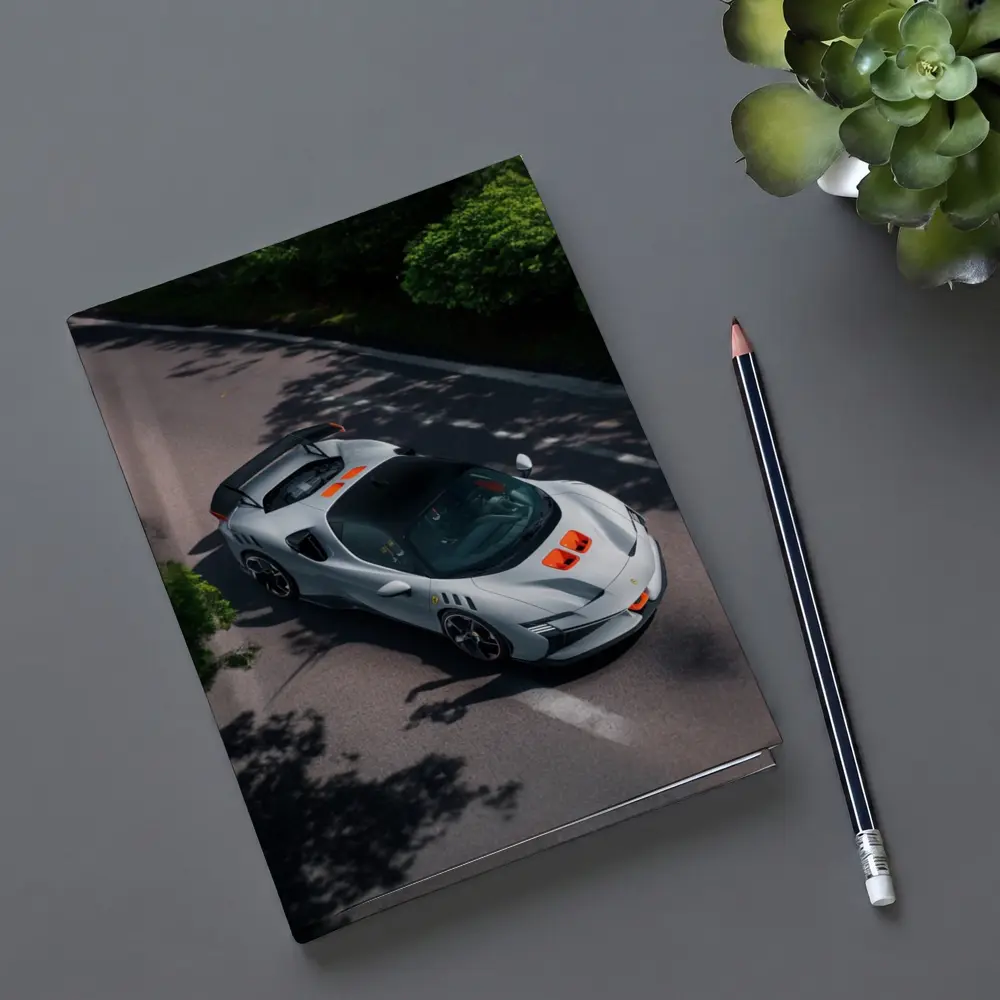 Ferrari SF90 Stradale White Orange Road – Notebooks