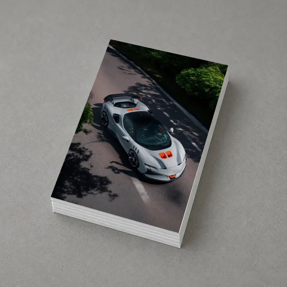 Ferrari SF90 Stradale White Orange Road – Postcards
