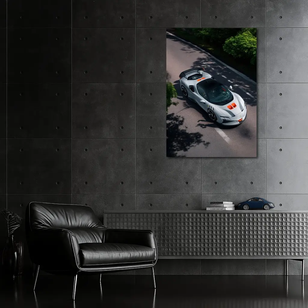 Ferrari SF90 Stradale White Orange Road – Wall Art