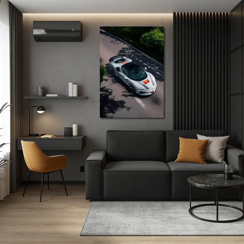 Ferrari SF90 Stradale White Orange Road – Wall Art