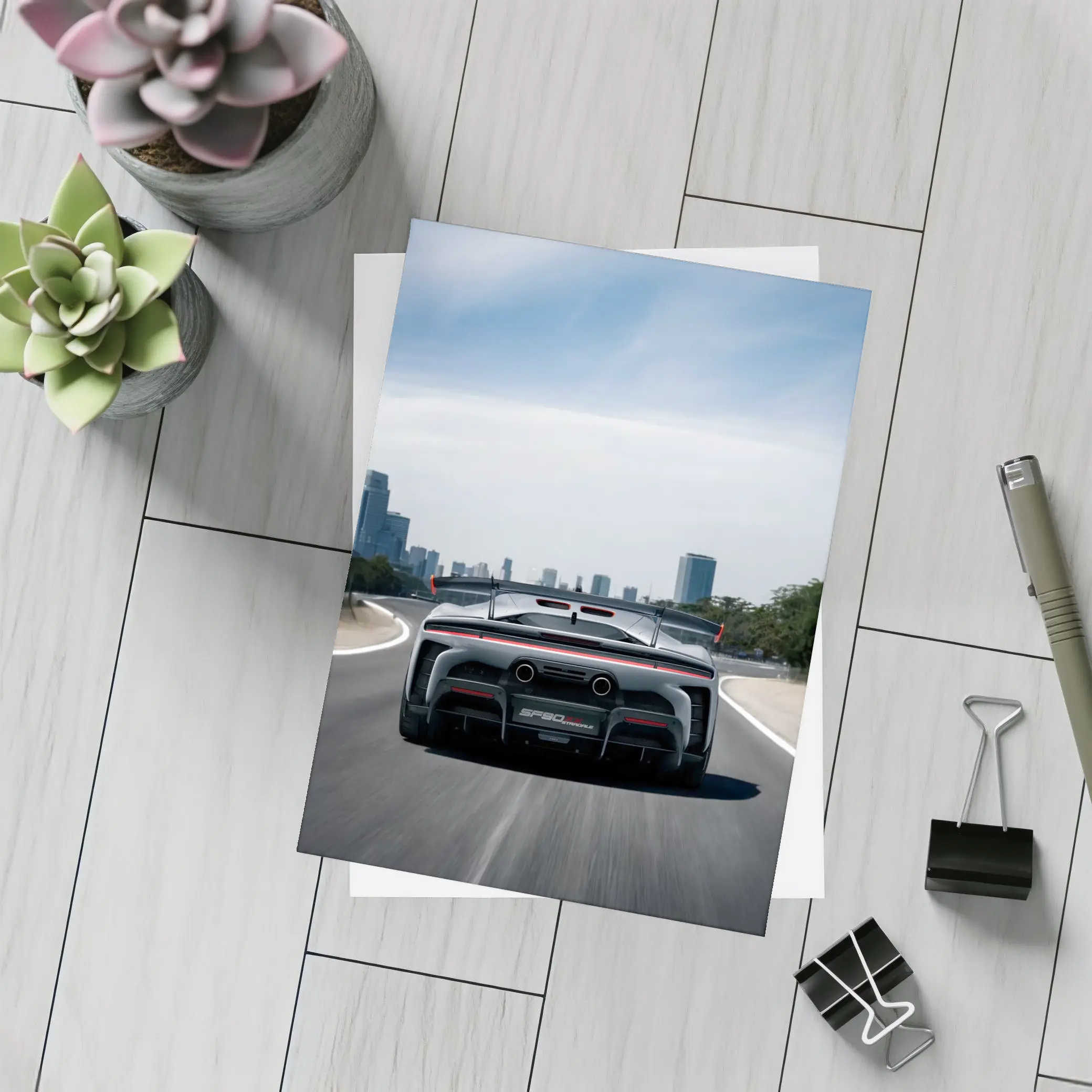 Ferrari SF90 Stradale Rear Road City – Postcards