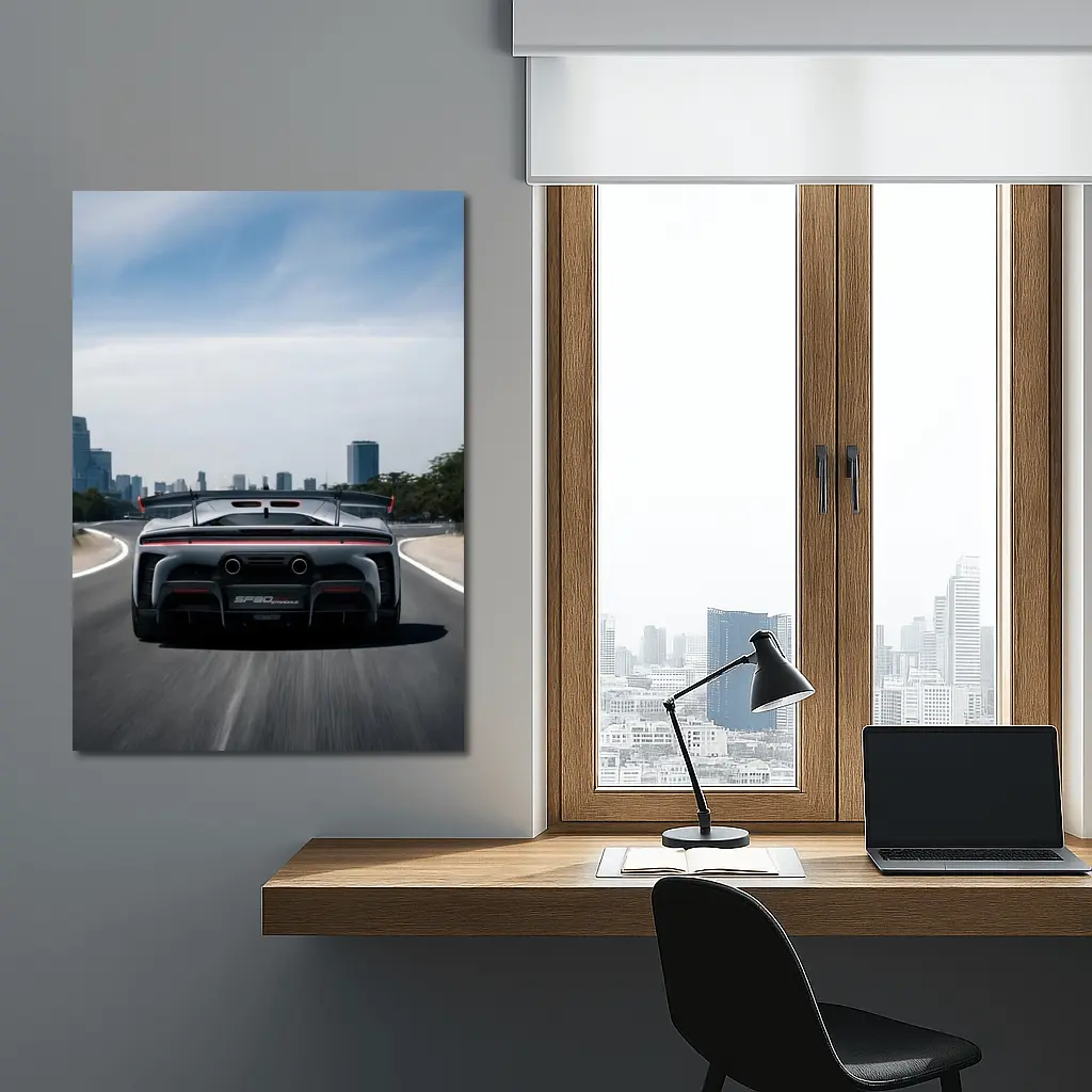 Ferrari SF90 Stradale Rear Road City – Wall Art