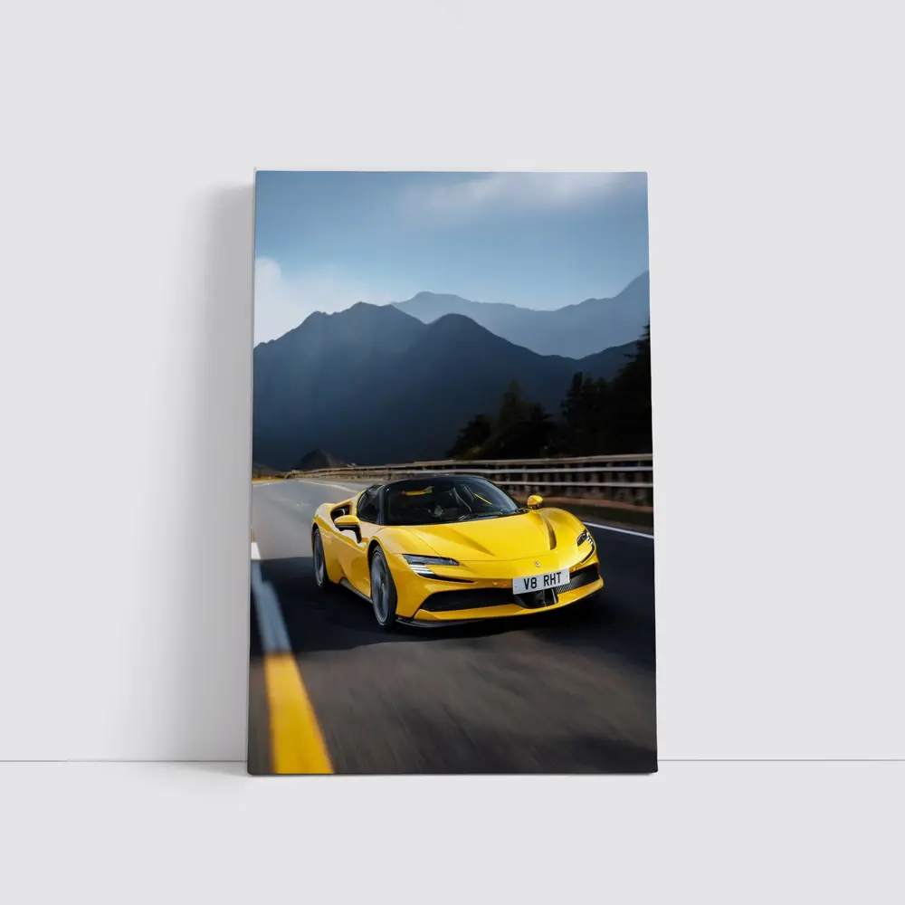 Ferrari SF90 Stradale Yellow Mountain Road – Wall Art