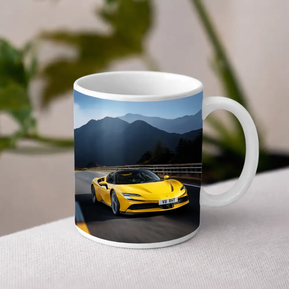 Ferrari SF90 Stradale Yellow Mountain Road – Mugs