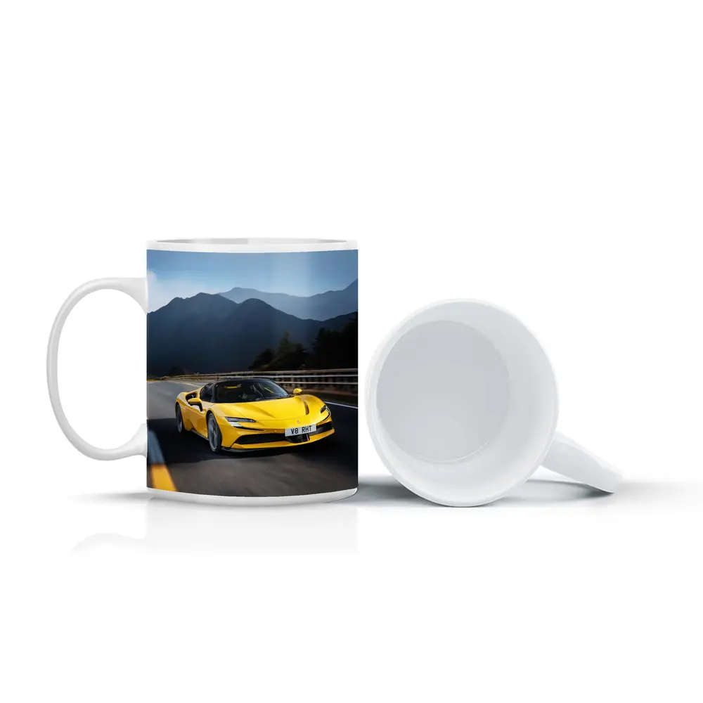 Ferrari SF90 Stradale Yellow Mountain Road – Mugs