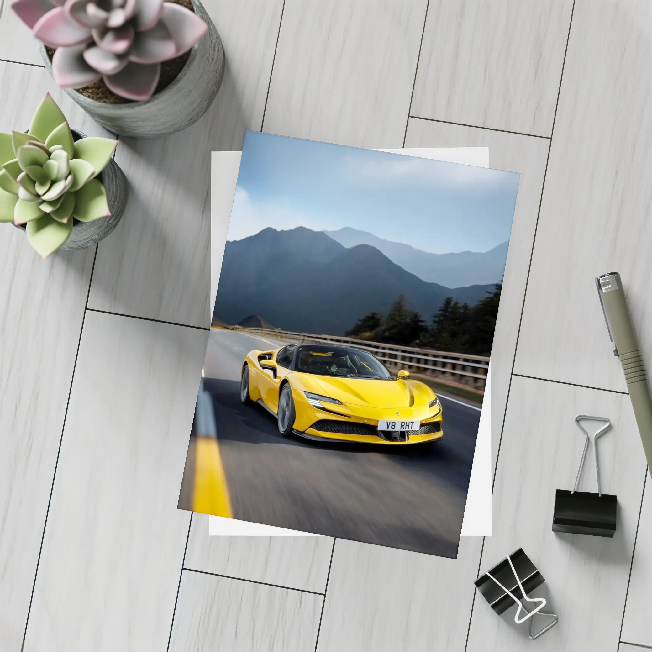 Ferrari SF90 Stradale Yellow Mountain Road – Postcards