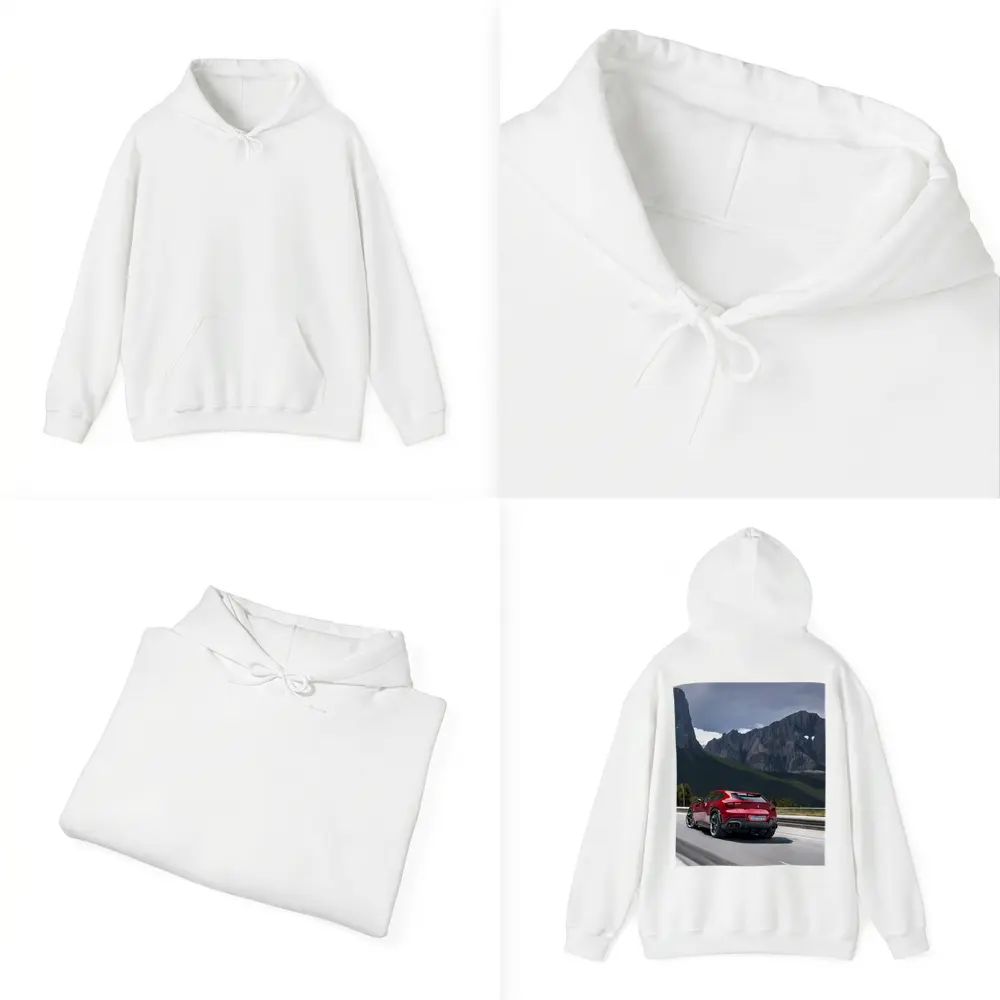 Ferrari Purosangue Red SUV Mountain Road – Hoodies