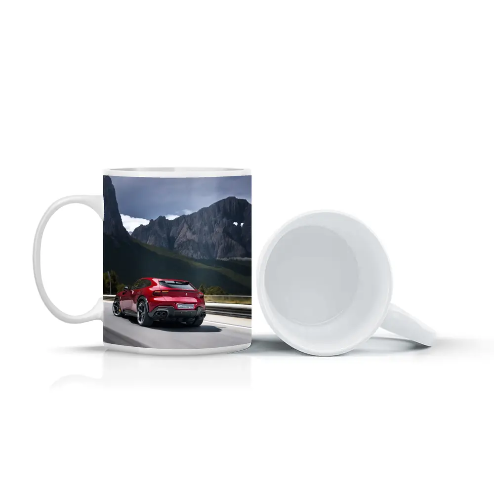 Ferrari Purosangue Red SUV Mountain Road – Mugs