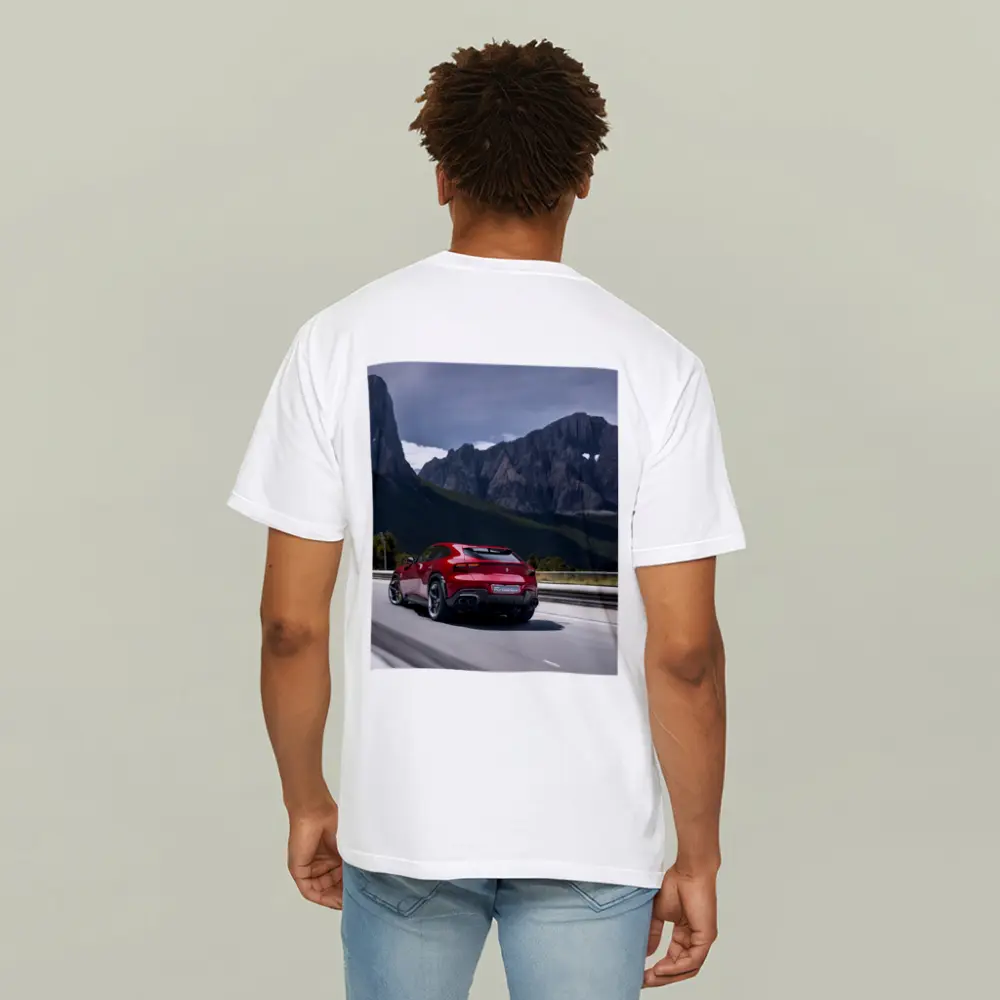 Ferrari Purosangue Red SUV Mountain Road – T-Shirts