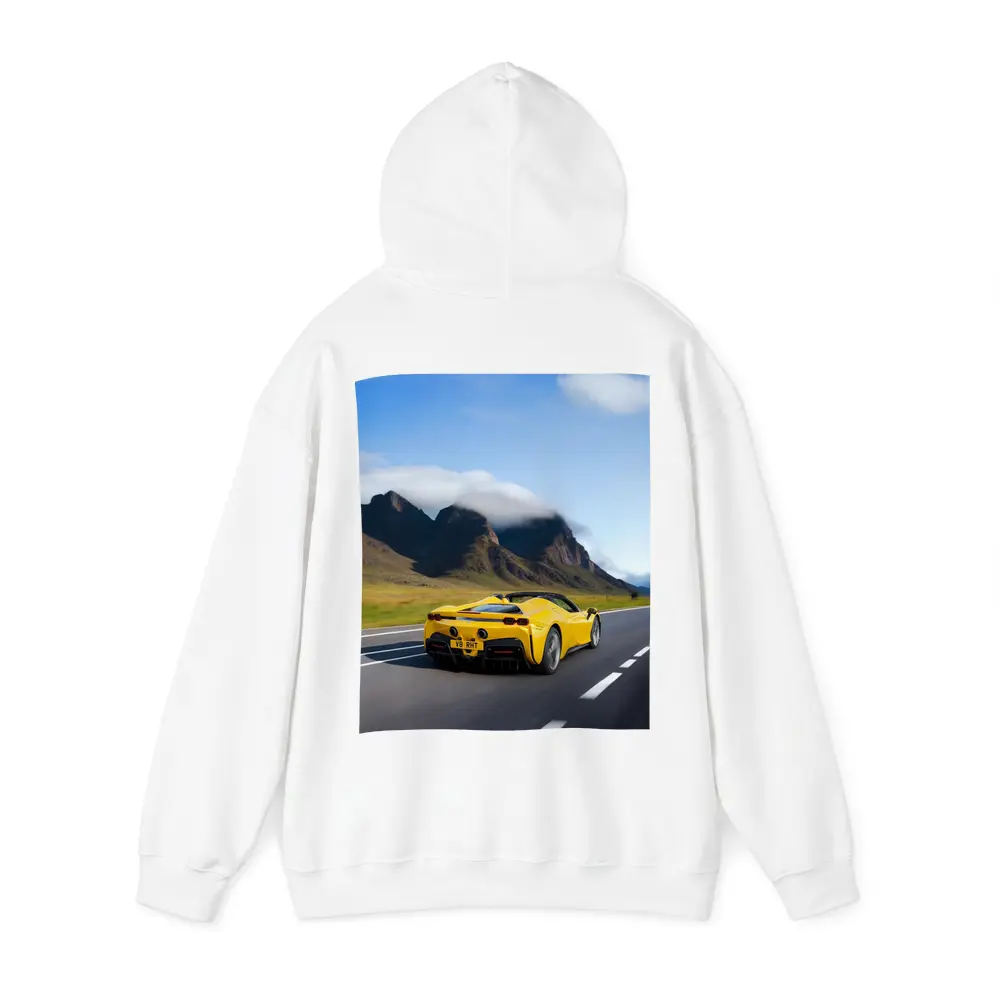 Yellow Ferrari SF90 Spider Mountain Road – Hoodies