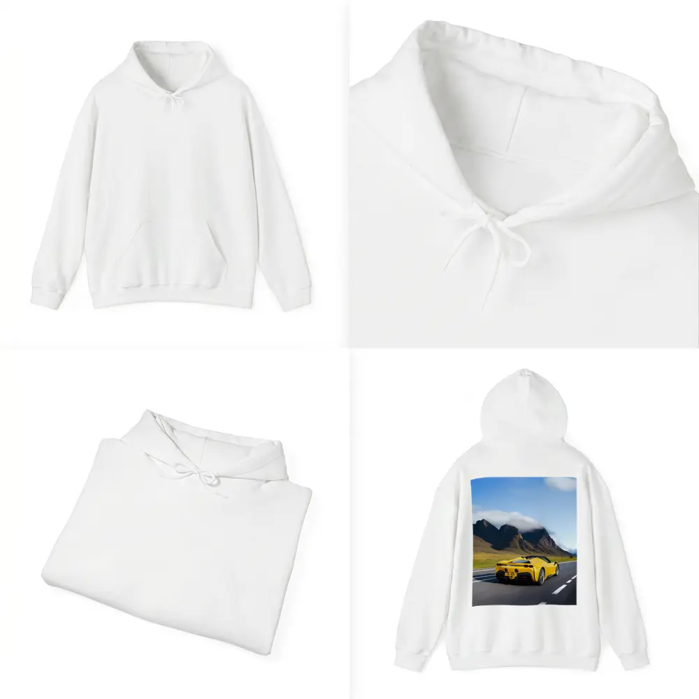 Yellow Ferrari SF90 Spider Mountain Road – Hoodies