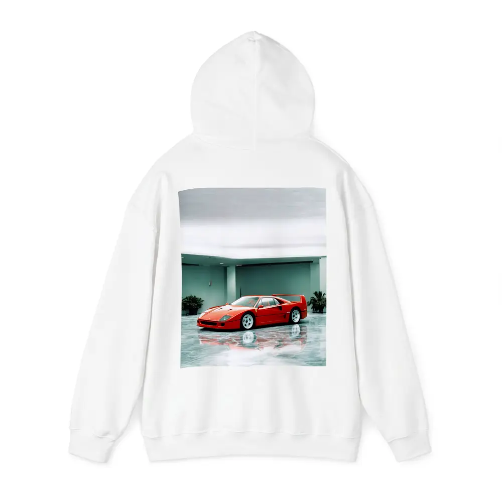 Ferrari F40 Red Parked Indoor Showroom – Hoodies