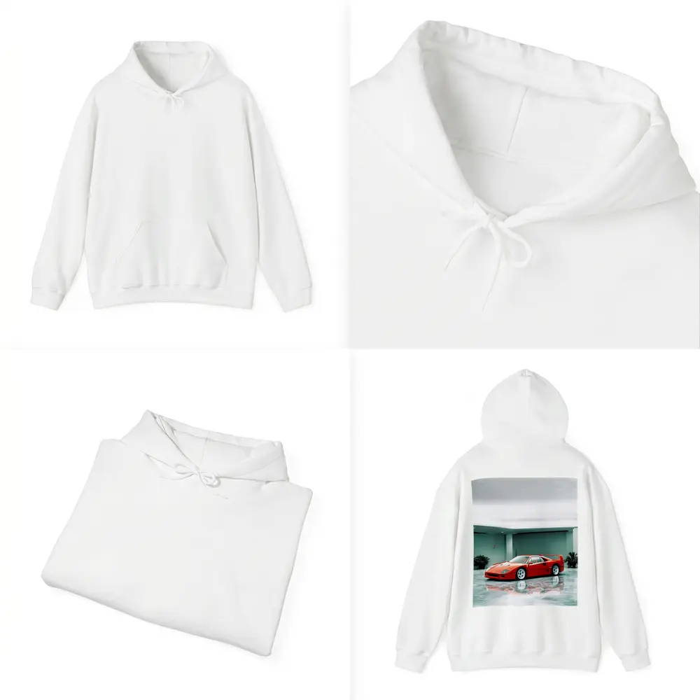 Ferrari F40 Red Parked Indoor Showroom – Hoodies