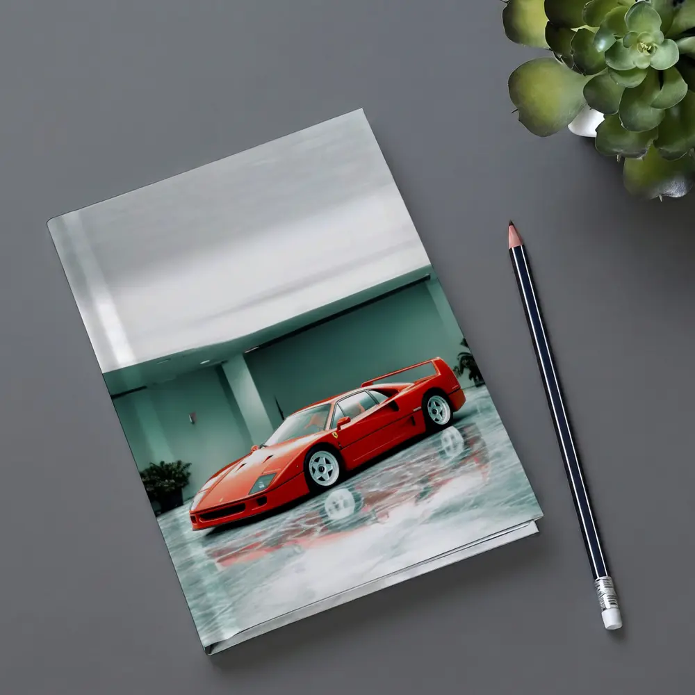 Ferrari F40 Red Parked Indoor Showroom – Notebooks