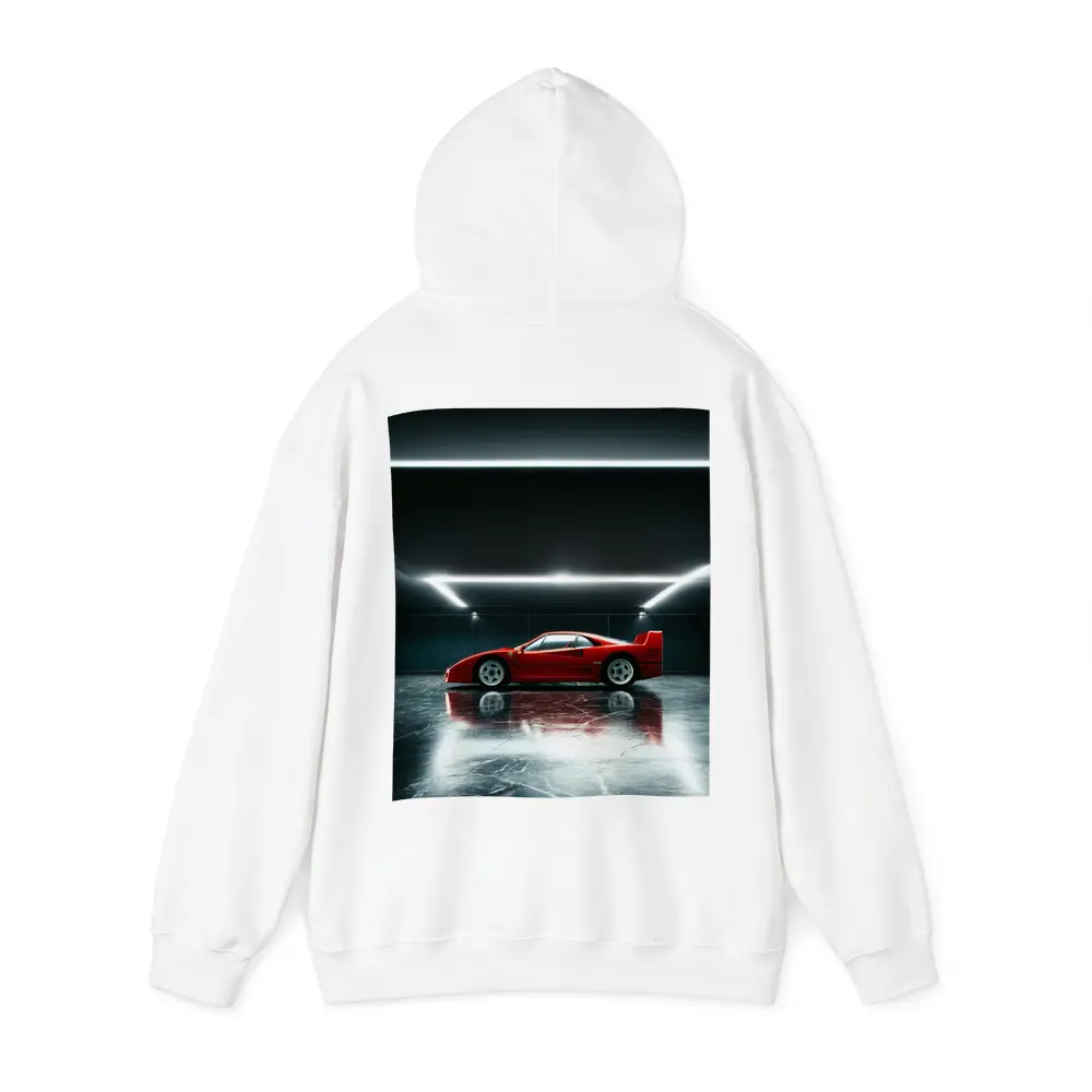 Ferrari F40 Red Supercar Dark Garage – Hoodies