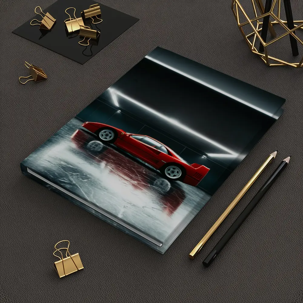 Ferrari F40 Red Supercar Dark Garage – Notebooks