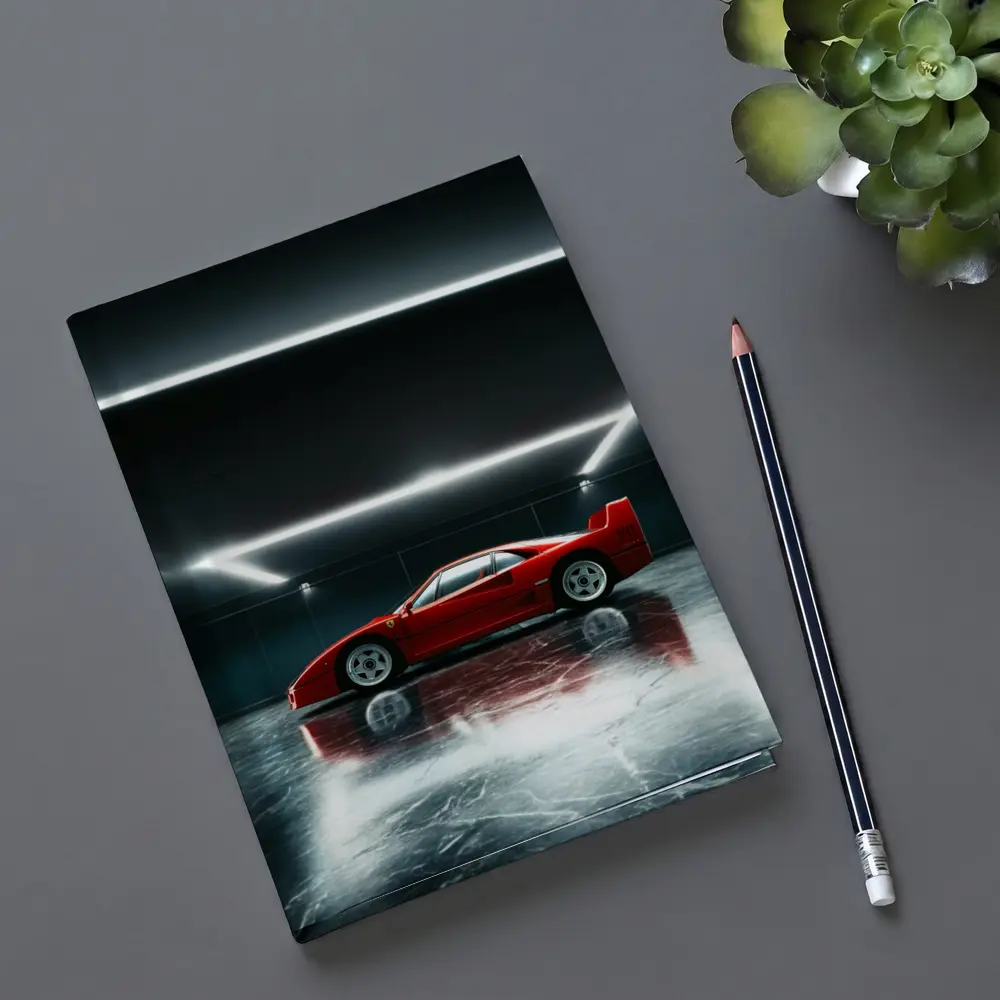 Ferrari F40 Red Supercar Dark Garage – Notebooks