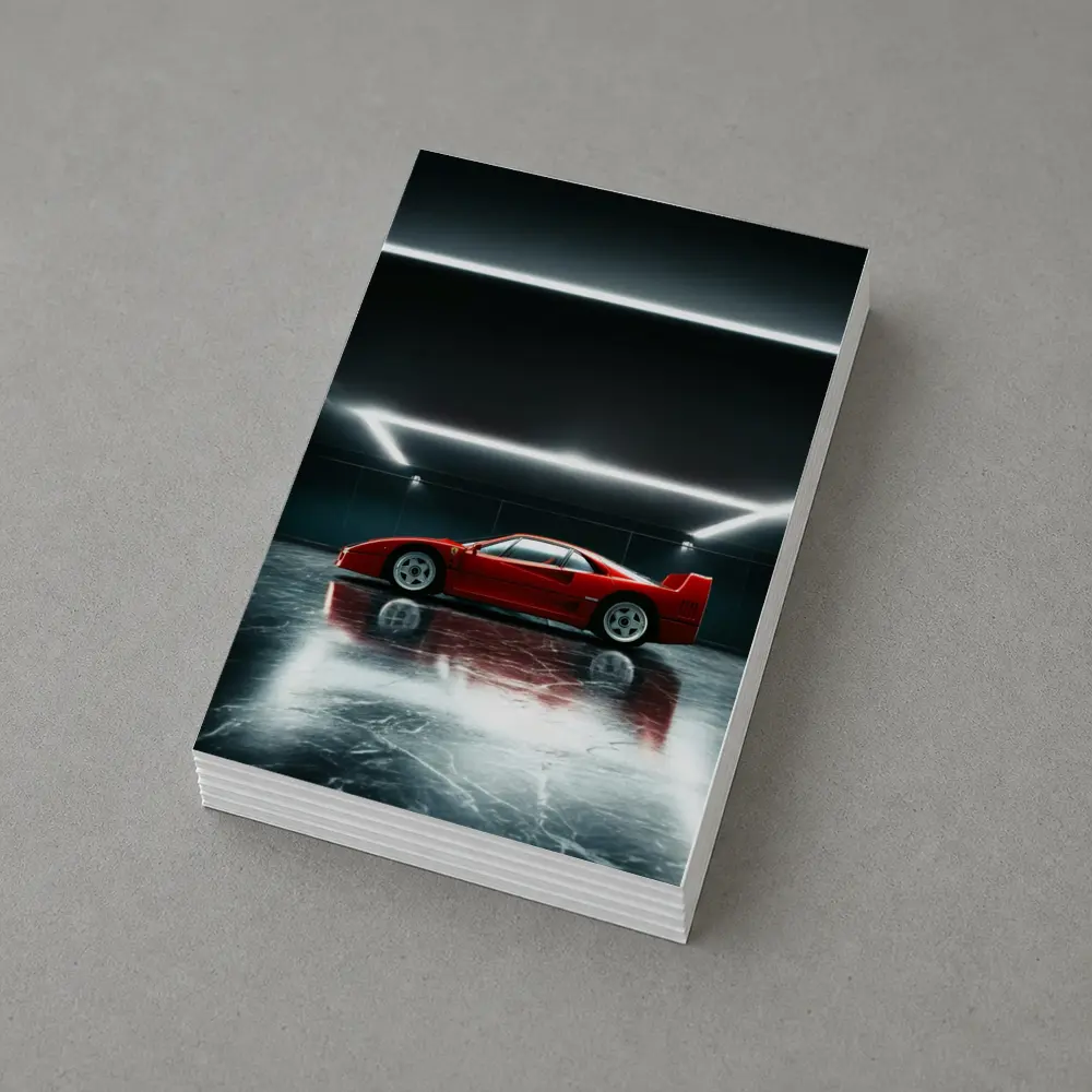 Ferrari F40 Red Supercar Dark Garage – Postcards