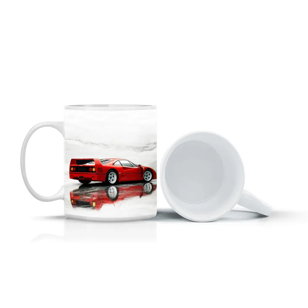 Ferrari F40 Red Marble Surface Reflection – Mugs