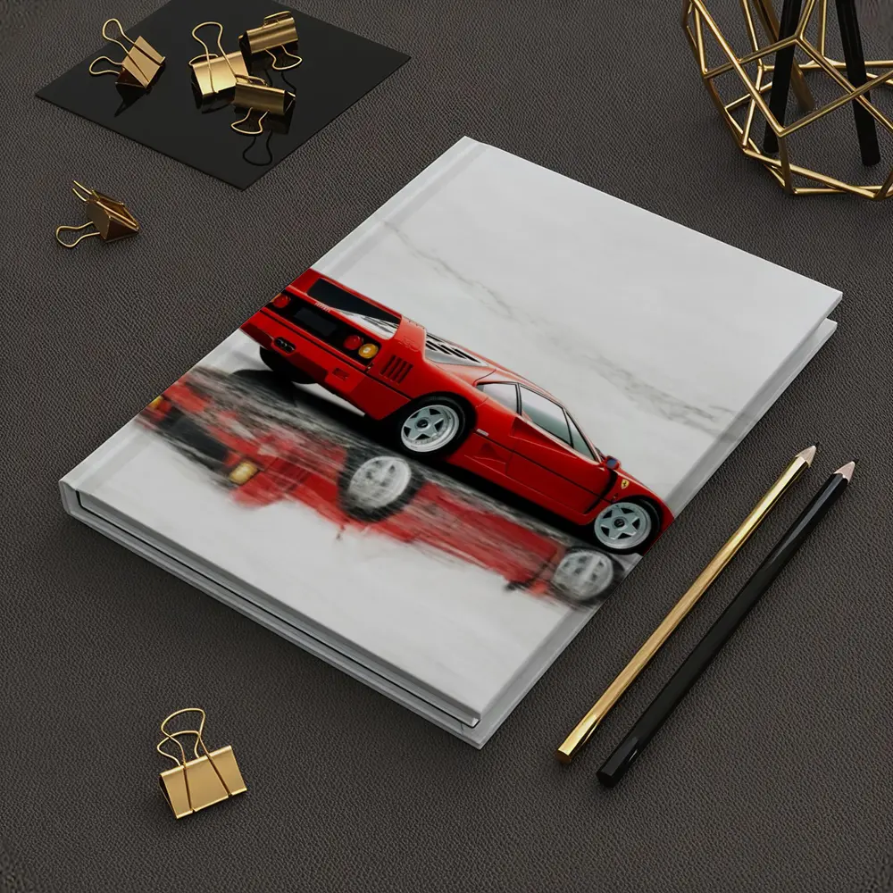 Ferrari F40 Red Marble Surface Reflection – Notebooks