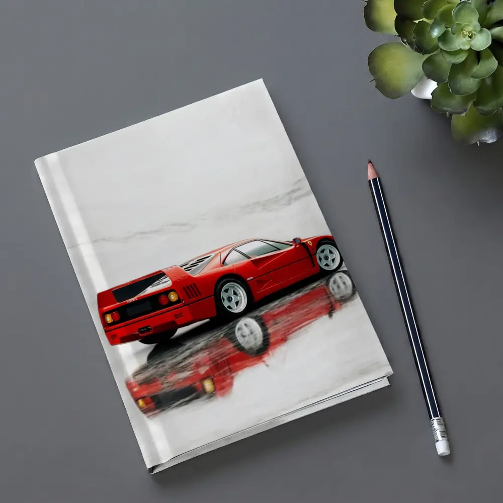 Ferrari F40 Red Marble Surface Reflection – Notebooks