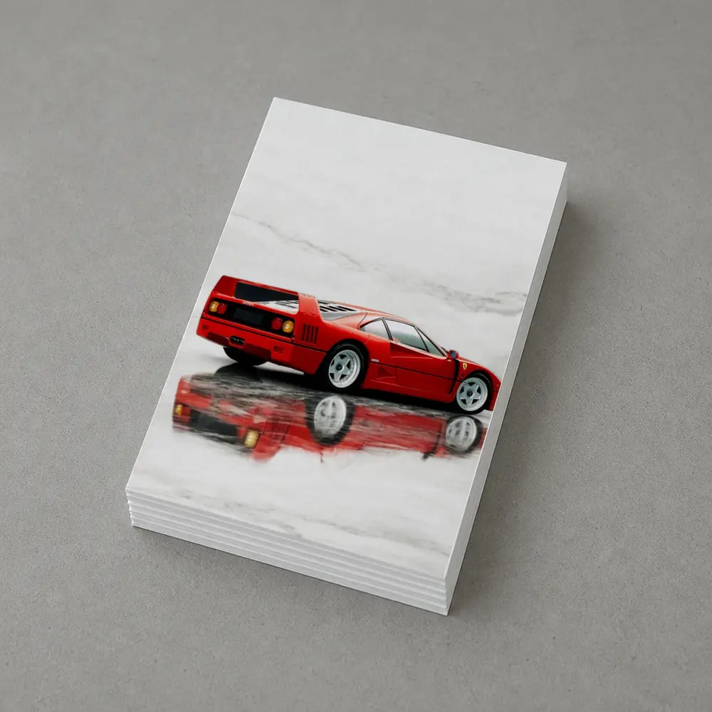 Ferrari F40 Red Marble Surface Reflection – Postcards
