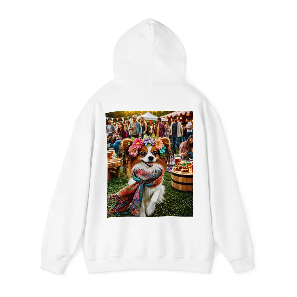 Papillon Dog Flower Crown Festival Outdoor – Hoodies