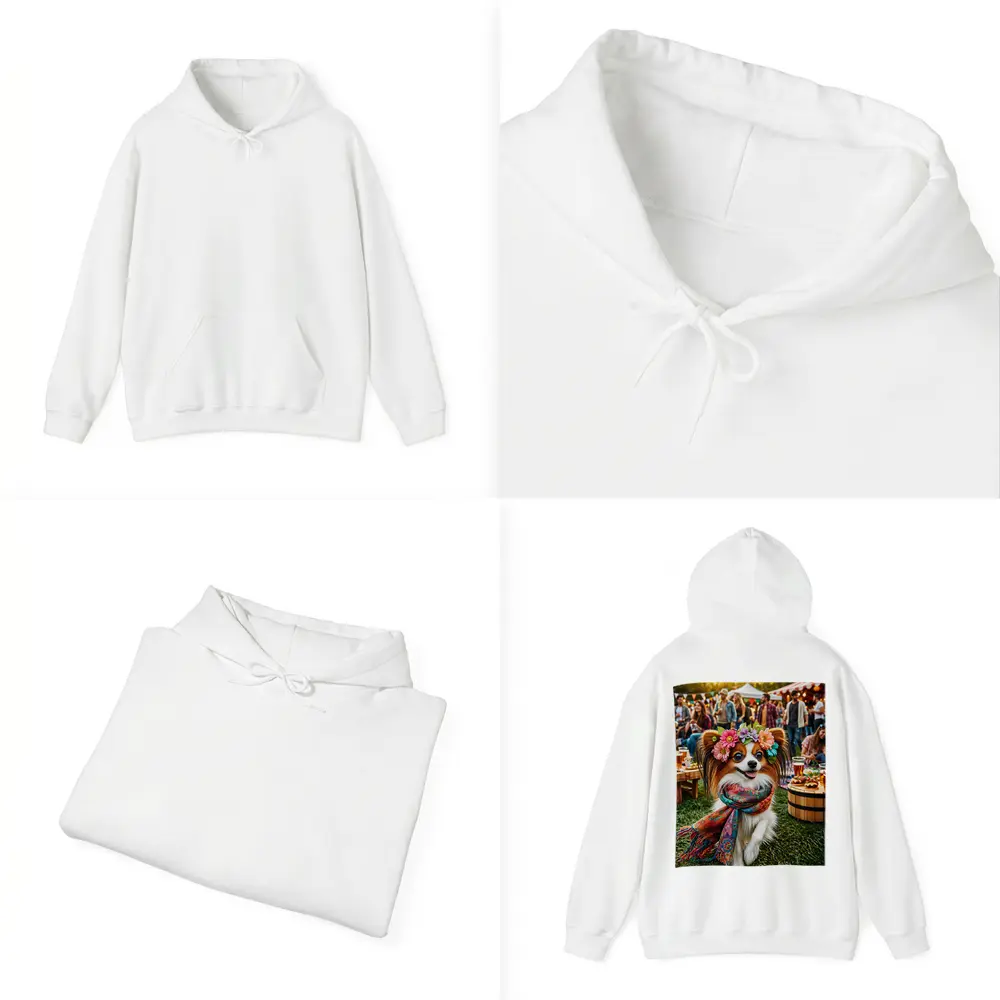 Papillon Dog Flower Crown Festival Outdoor – Hoodies