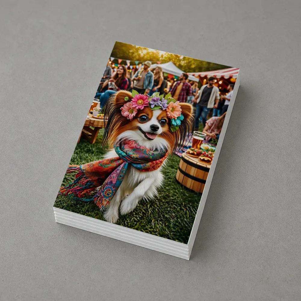 Papillon Dog Flower Crown Festival Outdoor – Postcards