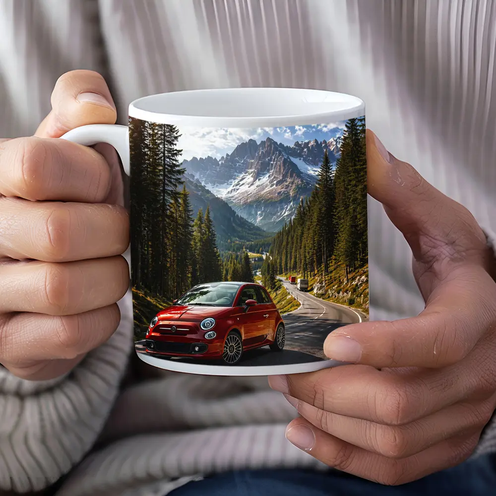 Fiat 500 Red Mountain Alpine Road Drive – Mugs