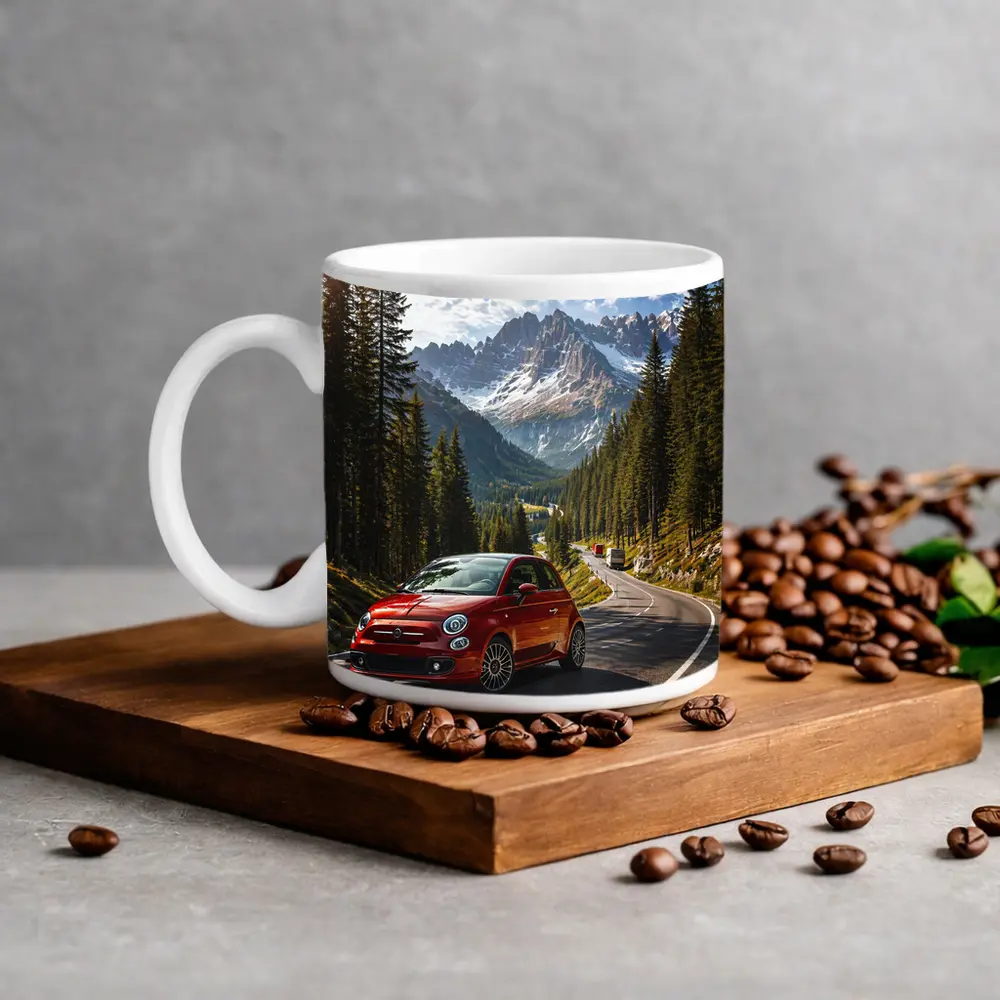 Fiat 500 Red Mountain Alpine Road Drive – Mugs