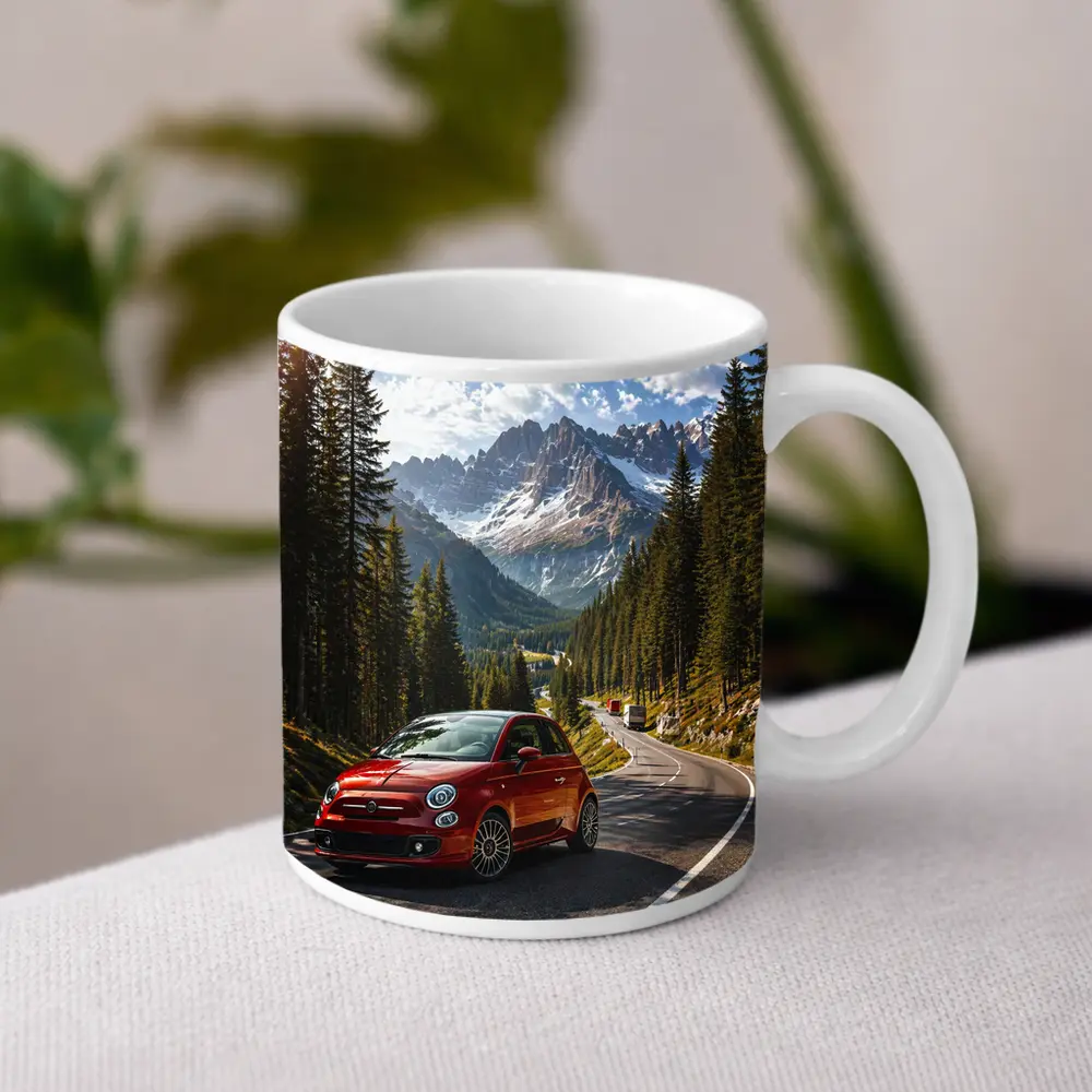 Fiat 500 Red Mountain Alpine Road Drive – Mugs