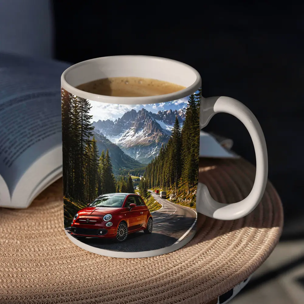 Fiat 500 Red Mountain Alpine Road Drive – Mugs