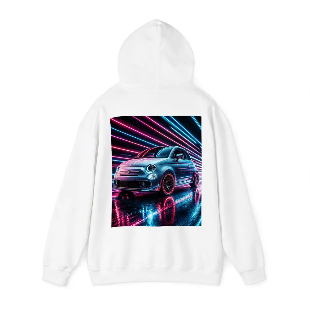Fiat 500 Neon Lights Night Drive – Hoodies