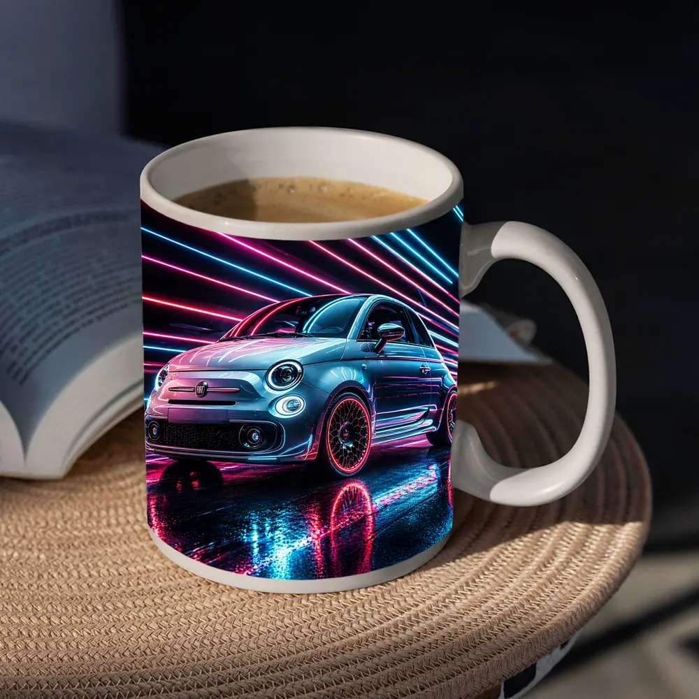 Fiat 500 Neon Lights Night Drive – Mugs