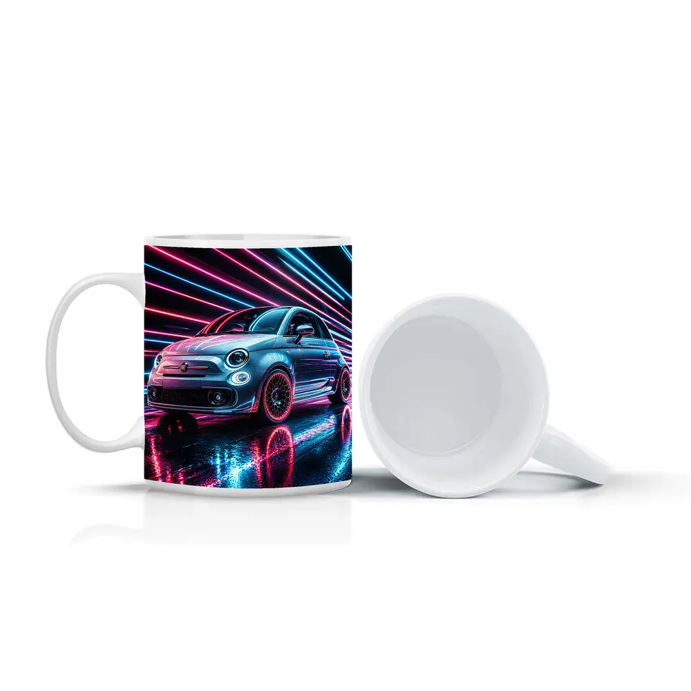 Fiat 500 Neon Lights Night Drive – Mugs