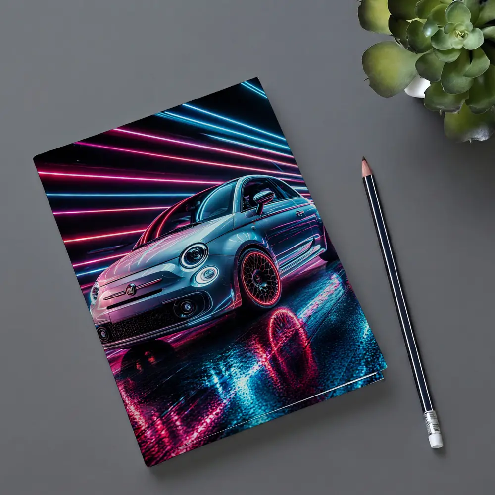 Fiat 500 Neon Lights Night Drive – Notebooks