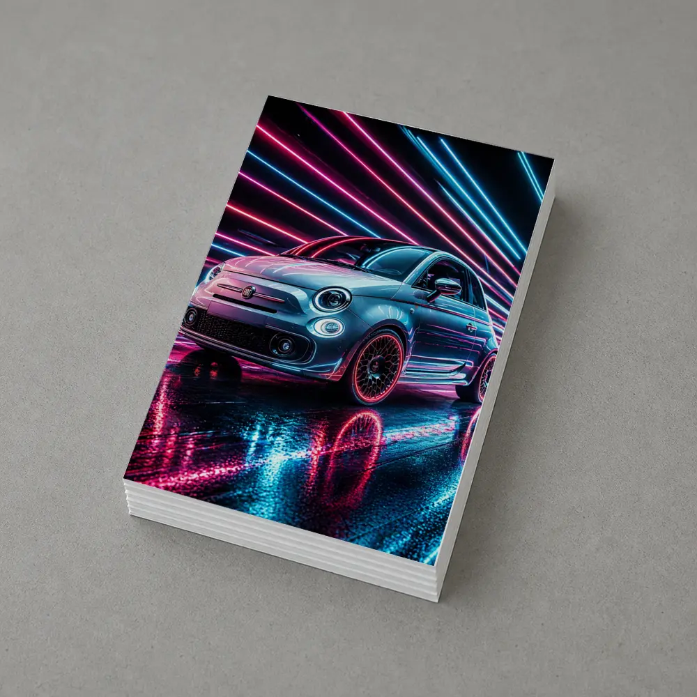 Fiat 500 Neon Lights Night Drive – Postcards