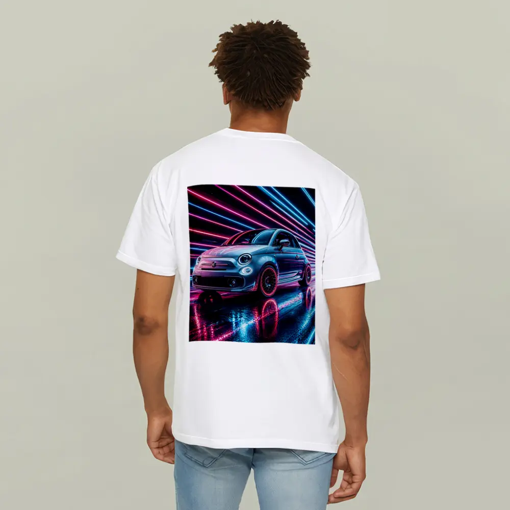 Fiat 500 Neon Lights Night Drive – T-Shirts