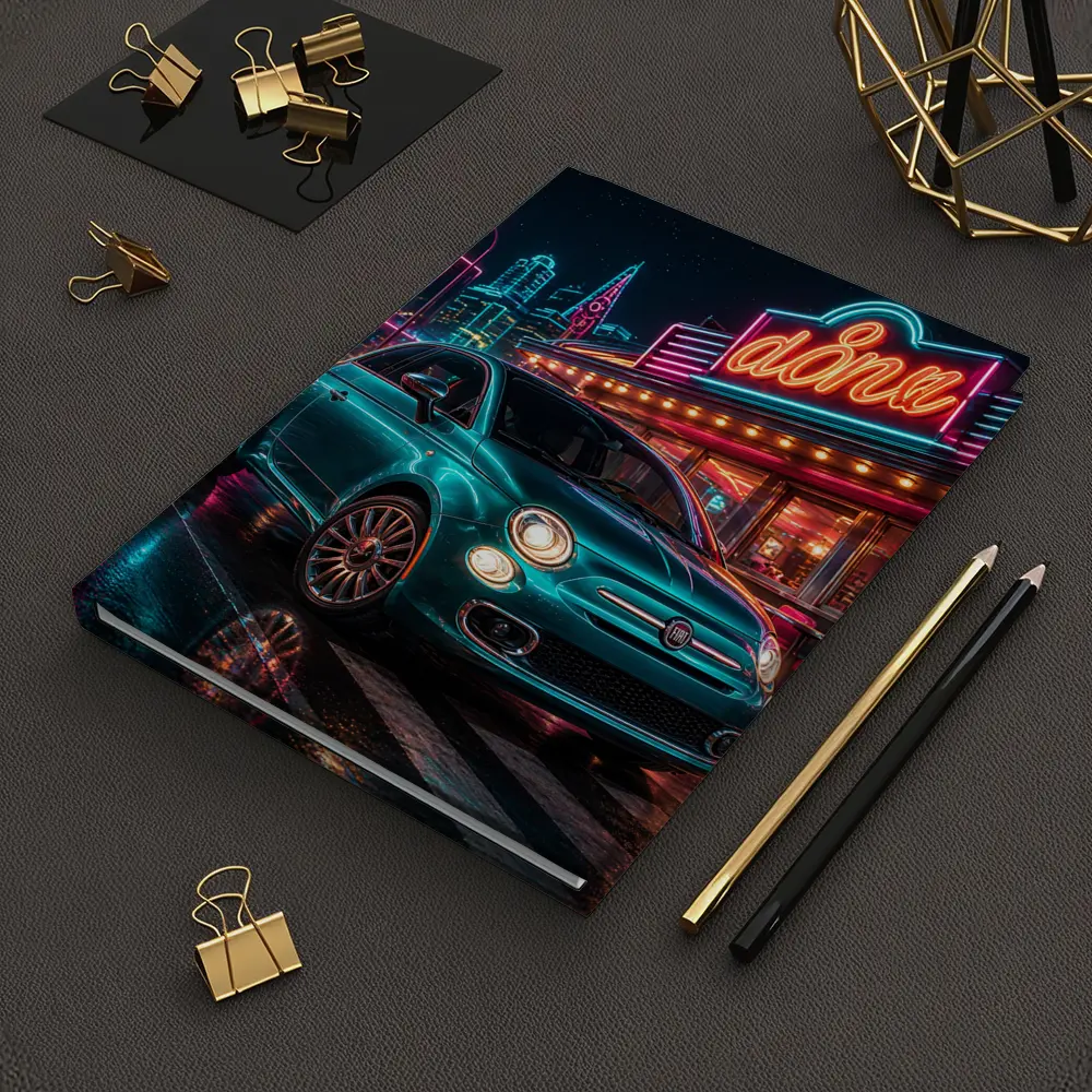 Fiat 500 Neon Diner Night City – Notebooks