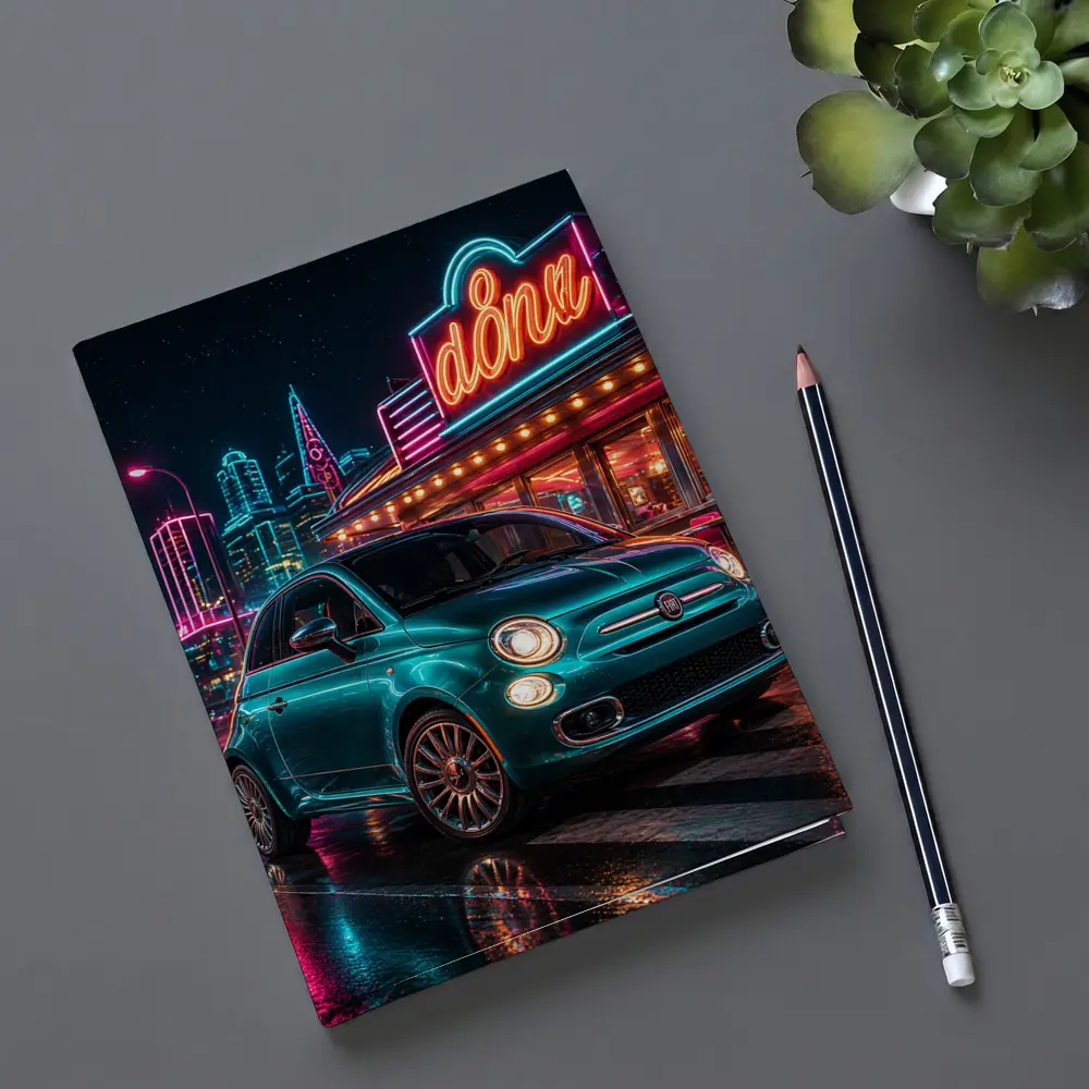 Fiat 500 Neon Diner Night City – Notebooks