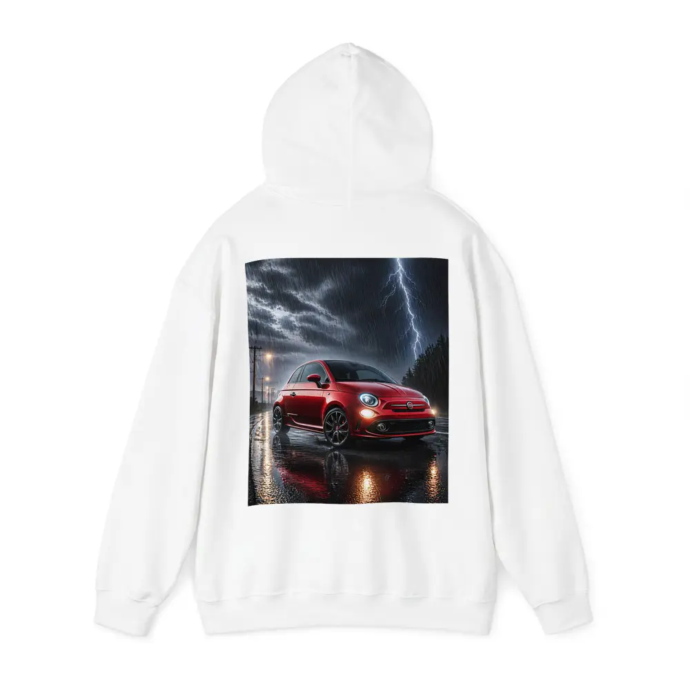 Fiat Abarth Red Car Stormy Night Rain – Hoodies