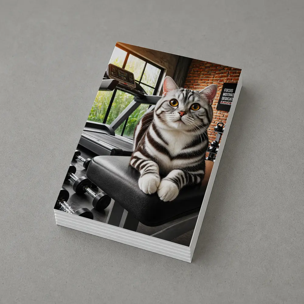 American Shorthair Cat Sitting in Gym – Postcards