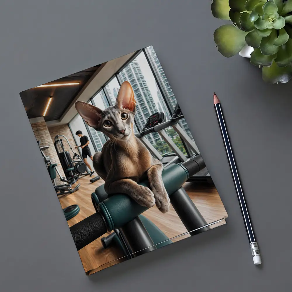 Oriental Shorthair Cat Relaxing in Gym – Notebooks
