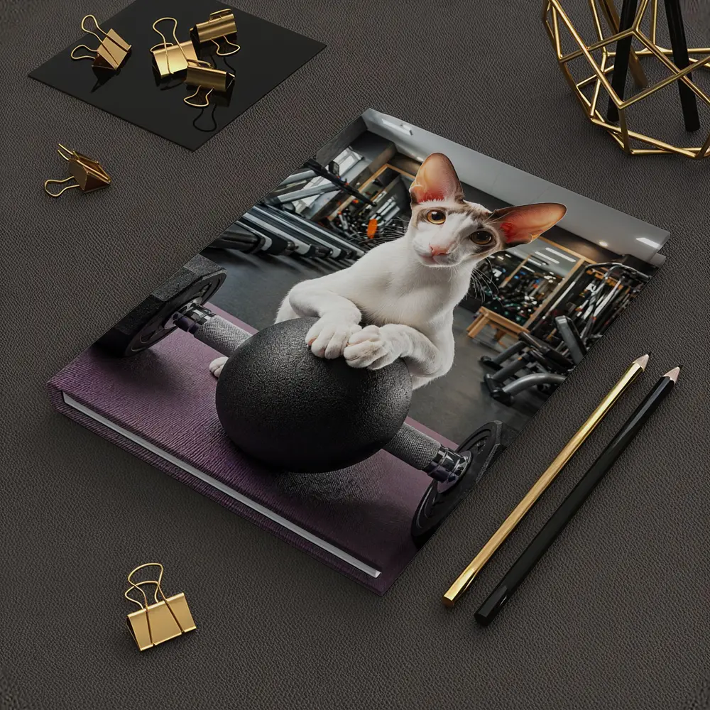 Oriental Shorthair Cat Lifting Weights Gym – Notebooks