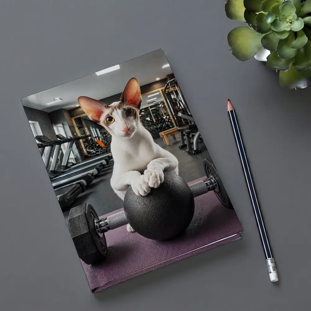 Oriental Shorthair Cat Lifting Weights Gym – Notebooks