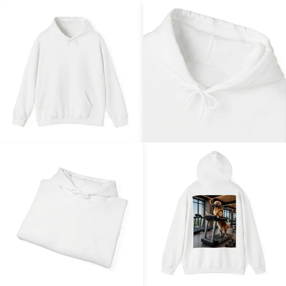 Golden Retriever Working Out In Gym – Hoodies