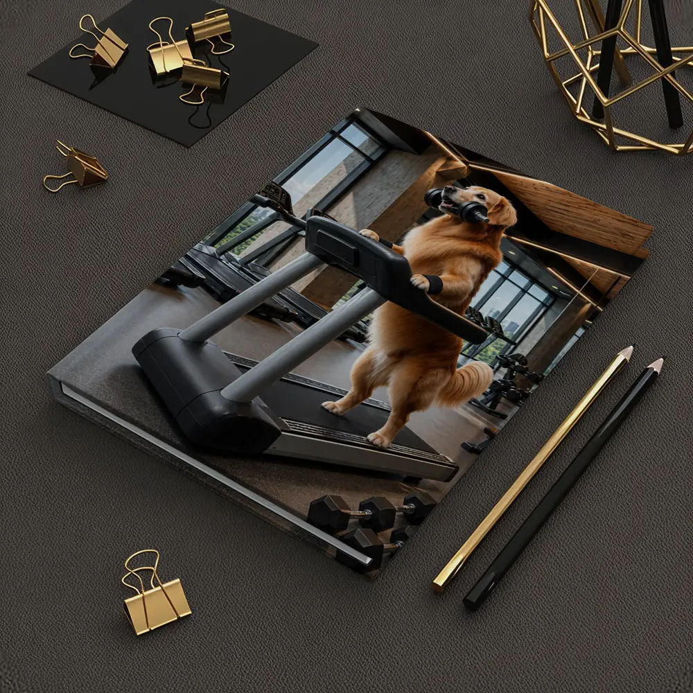 Golden Retriever Working Out In Gym – Notebooks